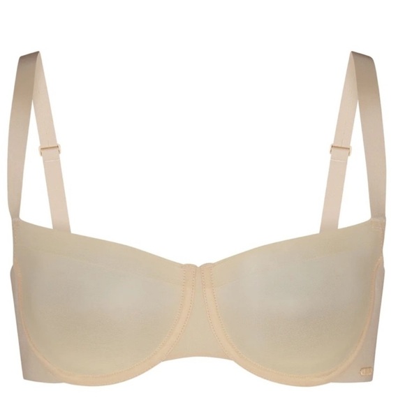 SKIMS NO SHOW MOLDED‎ UNLINED Demi bra BALCONETTE BRA Sand 34DD - Picture 2 of 8